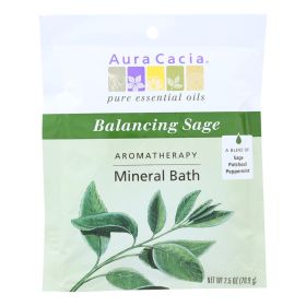 Aura Cacia - Aromatherapy Mineral Bath Balancing Sage - 2.5 Oz - Case Of 6