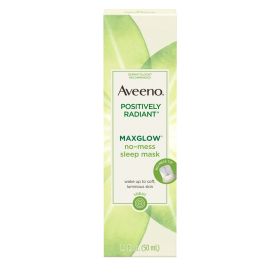 Aveeno Positively Radiant MaxGlow No-Mess Sleep Face Mask, 1.7 fl oz