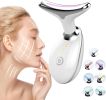 Red Light Therapy for Face, 7 Color LED Face Skin Rejuvenation for Face & Neck Beauty Device, Deplux Neck Tightening Device, Glossy White